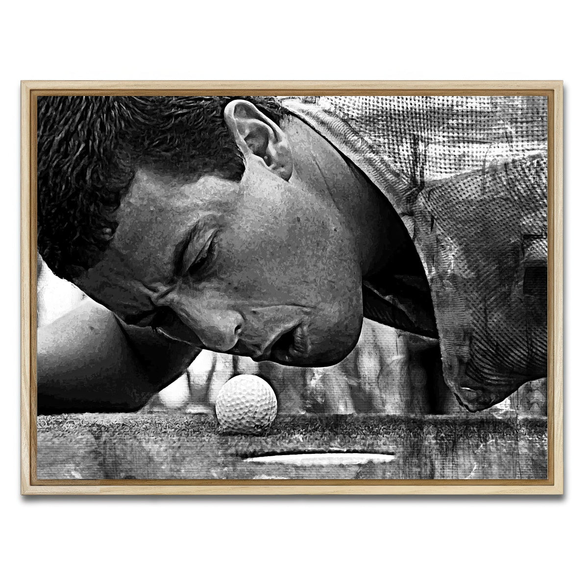 AUTO-MOCKUP WHITE | Happy Gilmore Grayscale | 1 Piece | Natural Framed Canvas | group=4x3