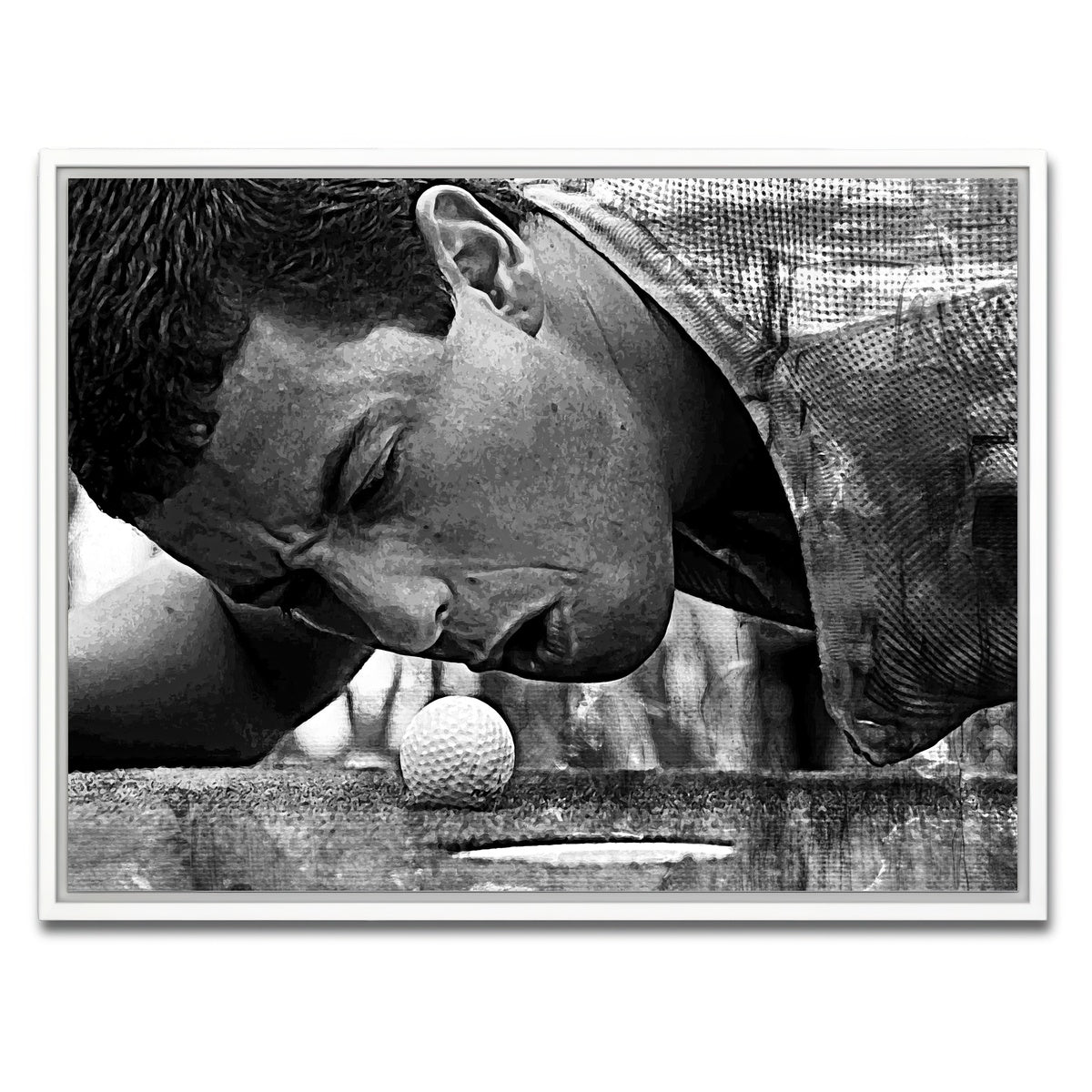 AUTO-MOCKUP WHITE | Happy Gilmore Grayscale | 1 Piece | White Framed Canvas | group=4x3