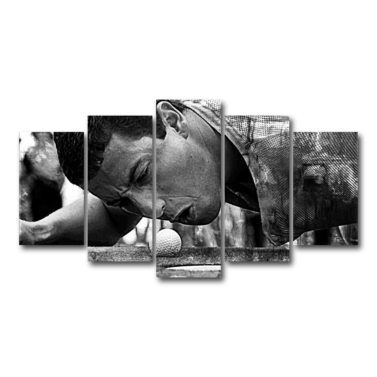 AUTO-MOCKUP WHITE | Happy Gilmore Grayscale | 5 Piece | Gallery Wrap Canvas | group=5_normal