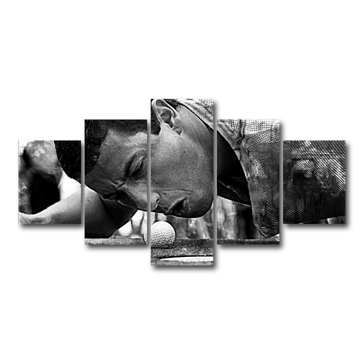 AUTO-MOCKUP WHITE | Happy Gilmore Grayscale | 5 Piece | Gallery Wrap Canvas | group=5_short