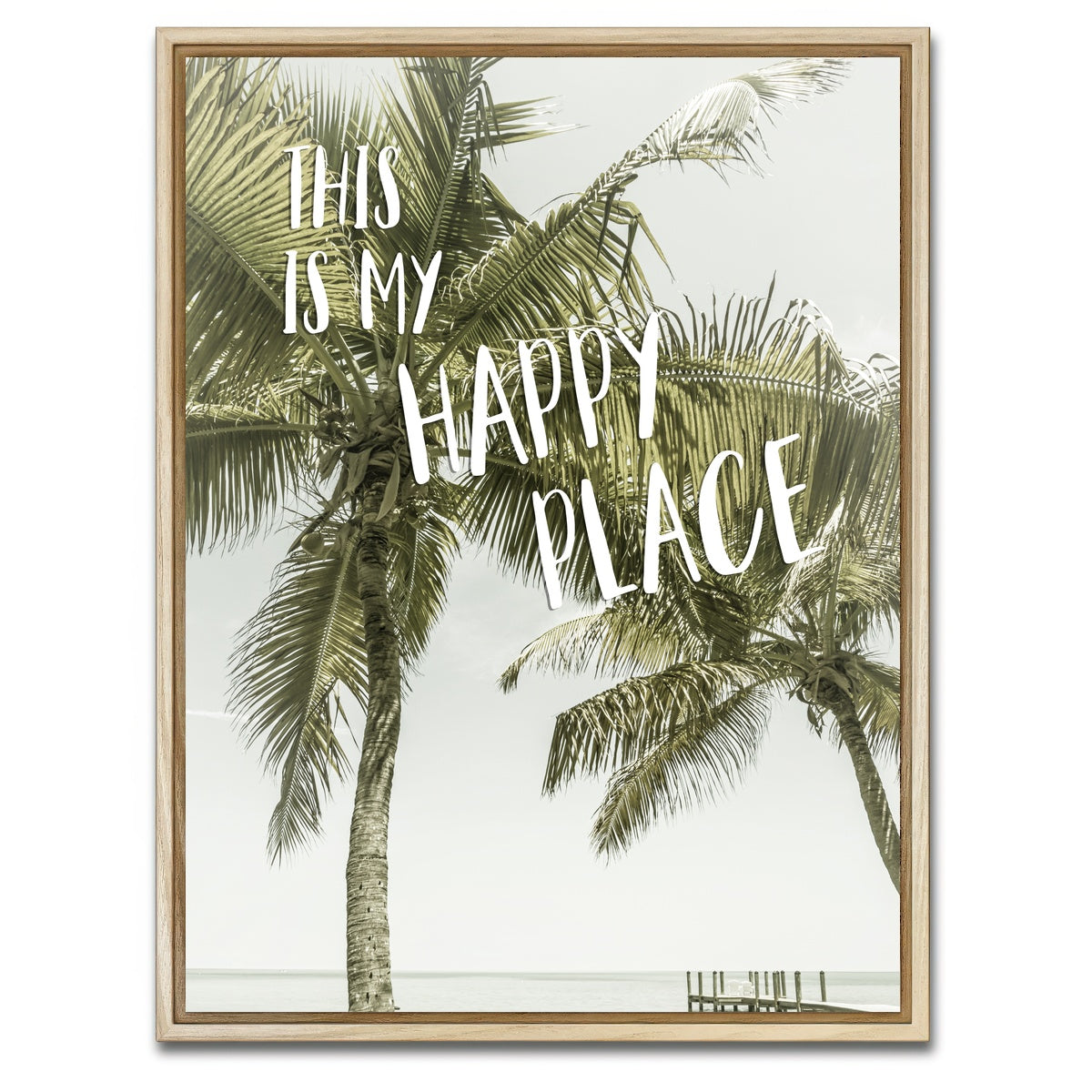 AUTO-MOCKUP WHITE | Happy Place | 1 Piece | Natural Framed Canvas | group=3x4