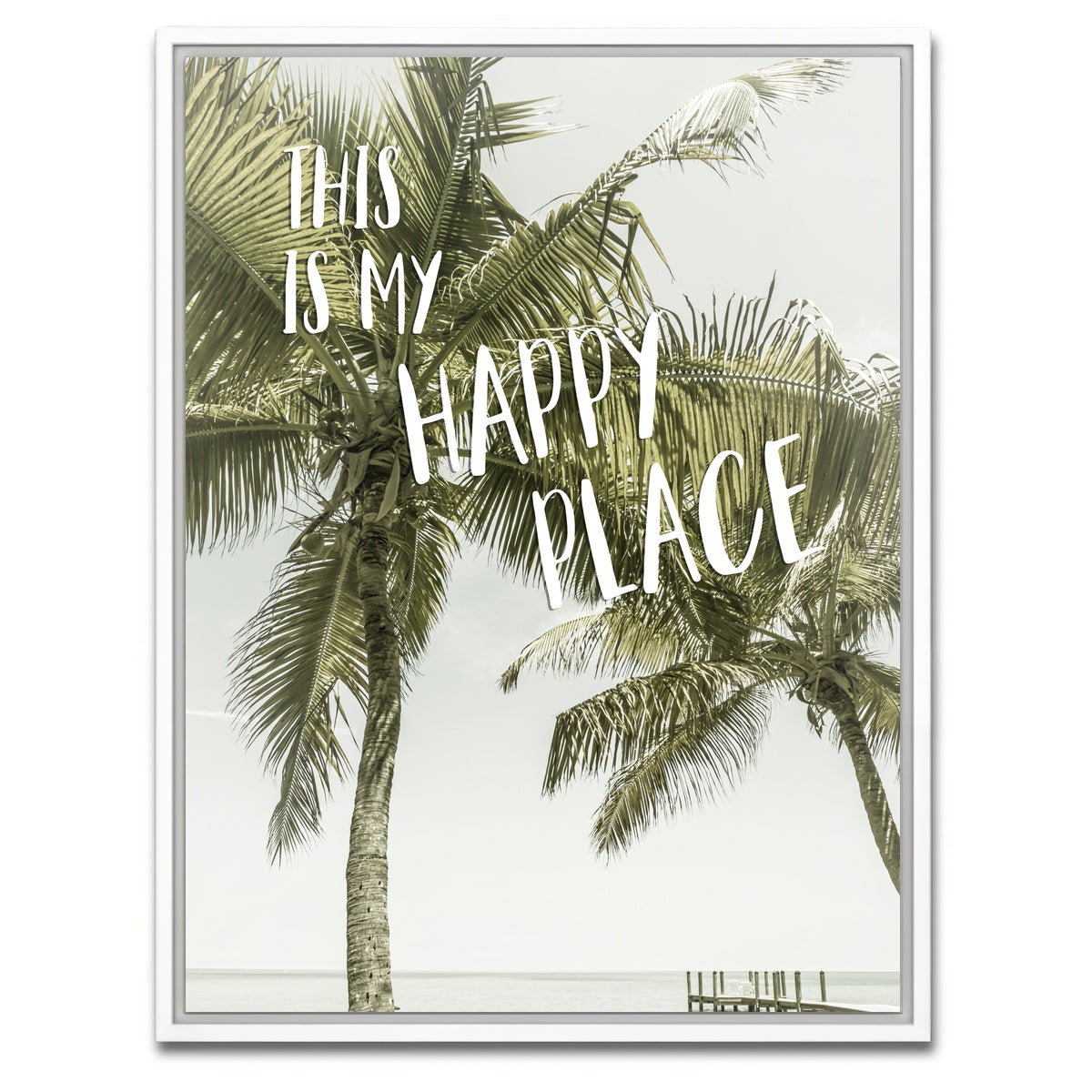 AUTO-MOCKUP WHITE | Happy Place | 1 Piece | White Framed Canvas | group=3x4