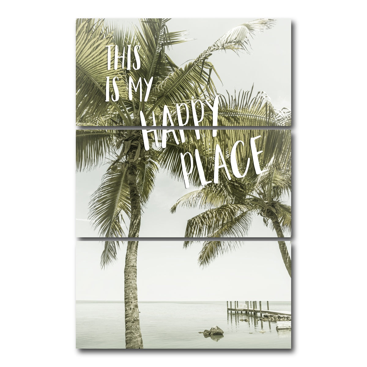 AUTO-MOCKUP WHITE | Happy Place | 3 Piece | Gallery Wrap Canvas | group=12x24_stacked