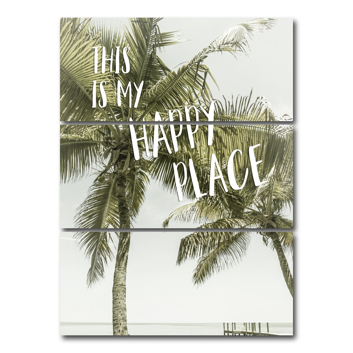 AUTO-MOCKUP WHITE | Happy Place | 3 Piece | Gallery Wrap Canvas | group=8x18_stacked