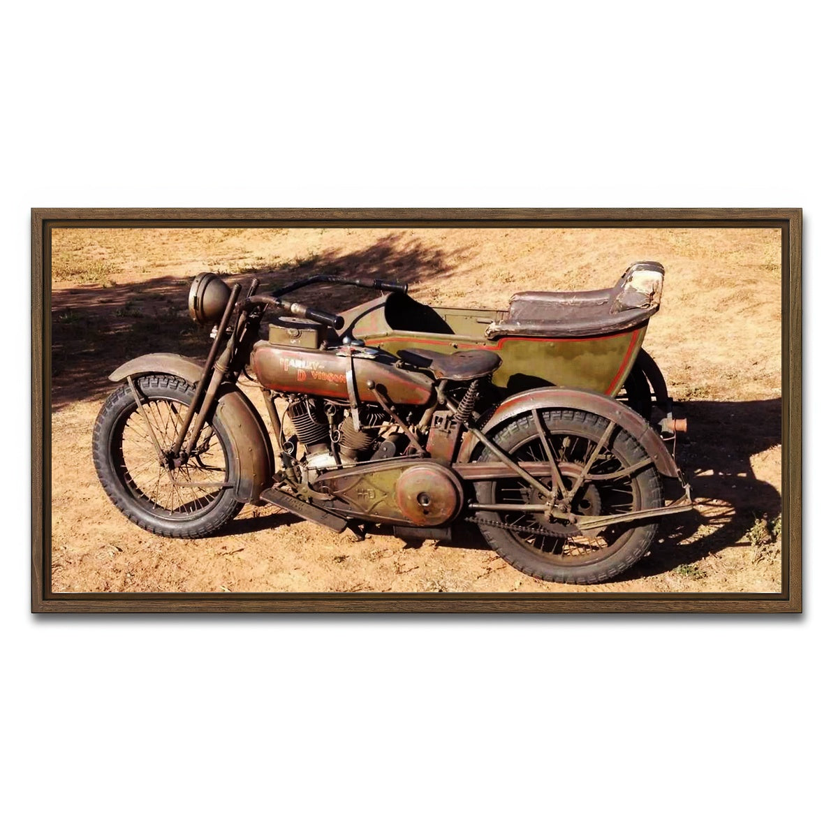 AUTO-MOCKUP WHITE | Harley Davidson 1919 | 1 Piece | Walnut Framed Canvas | group=2x1