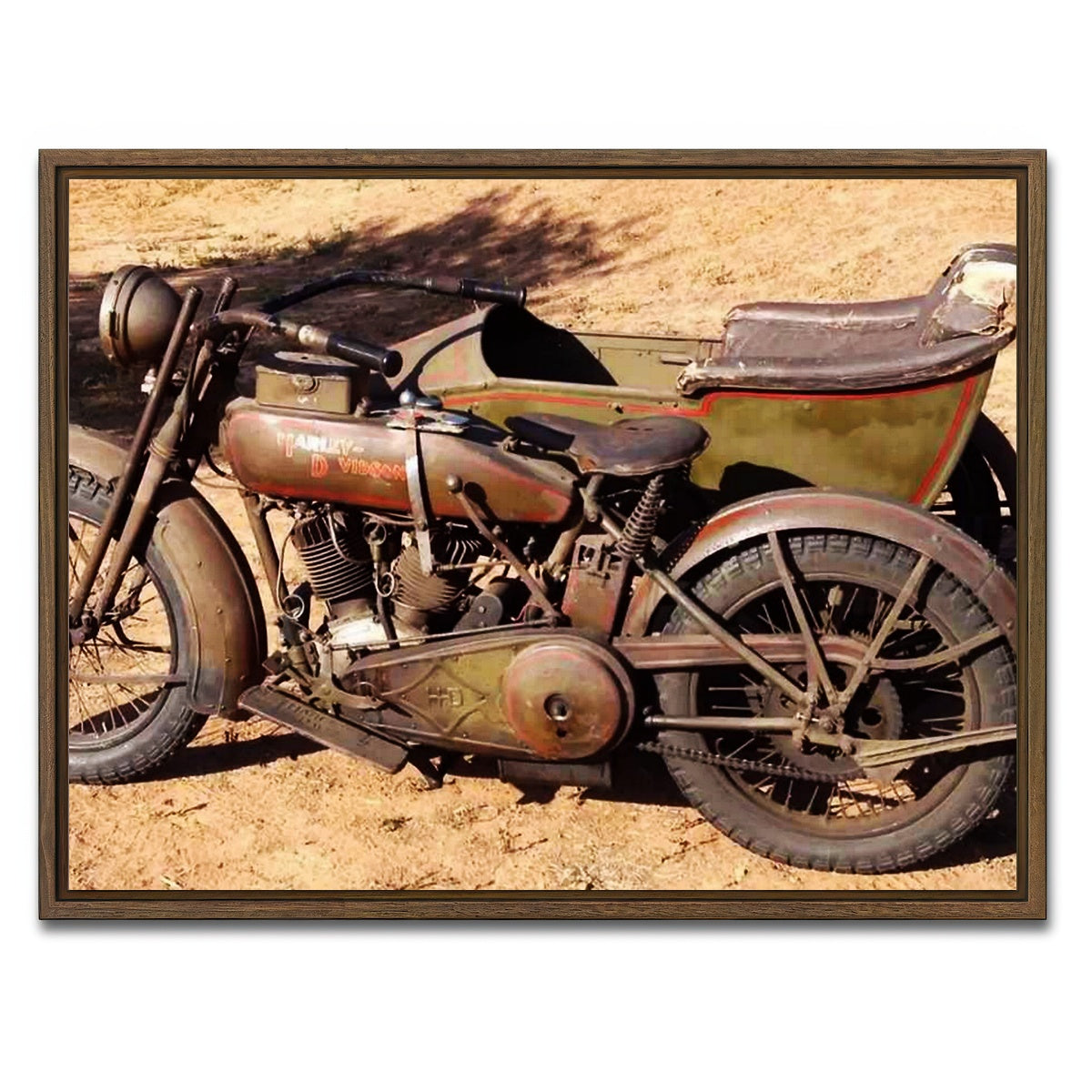 AUTO-MOCKUP WHITE | Harley Davidson 1919 | 1 Piece | Walnut Framed Canvas | group=4x3