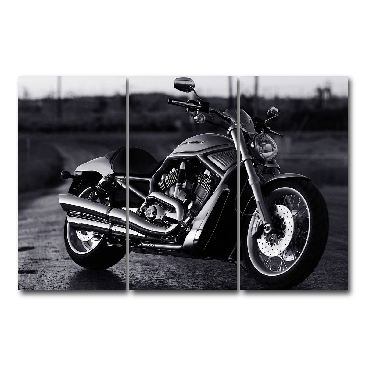 AUTO-MOCKUP WHITE | Harley Davidson | 3 Piece | Gallery Wrap Canvas | group=12x24