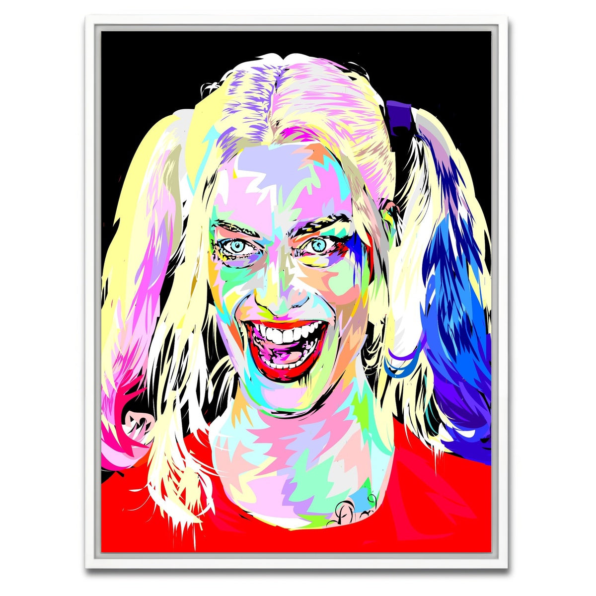 AUTO-MOCKUP WHITE | Harley Quinn Colors | 1 Piece | White Framed Canvas | group=3x4