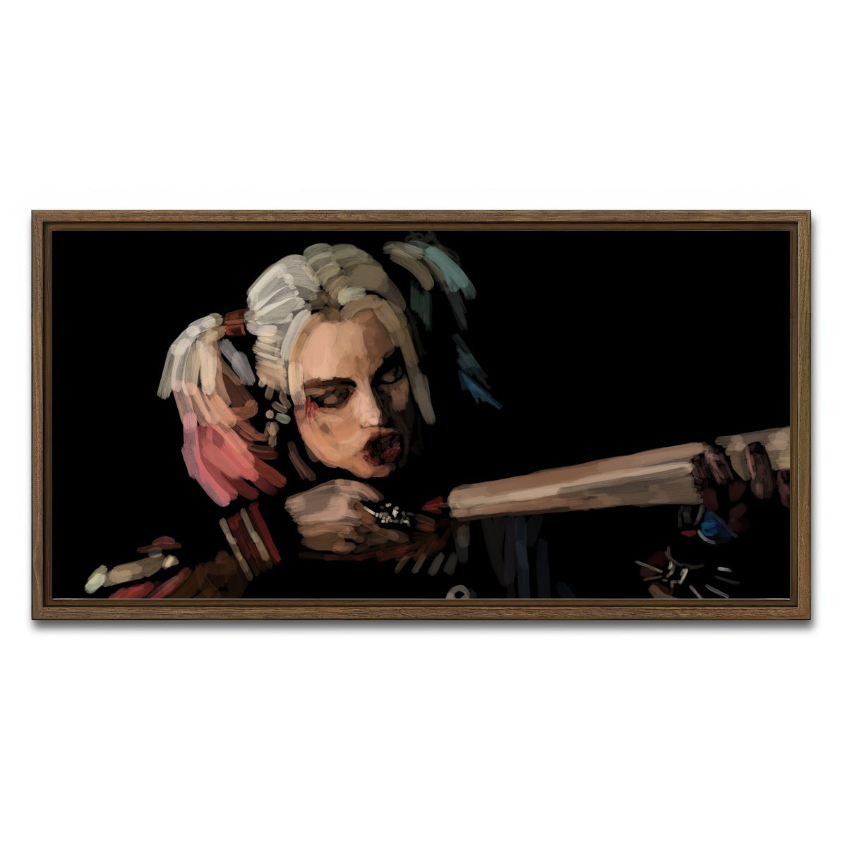 AUTO-MOCKUP WHITE | Harley Quinn | 1 Piece | Walnut Framed Canvas | group=2x1