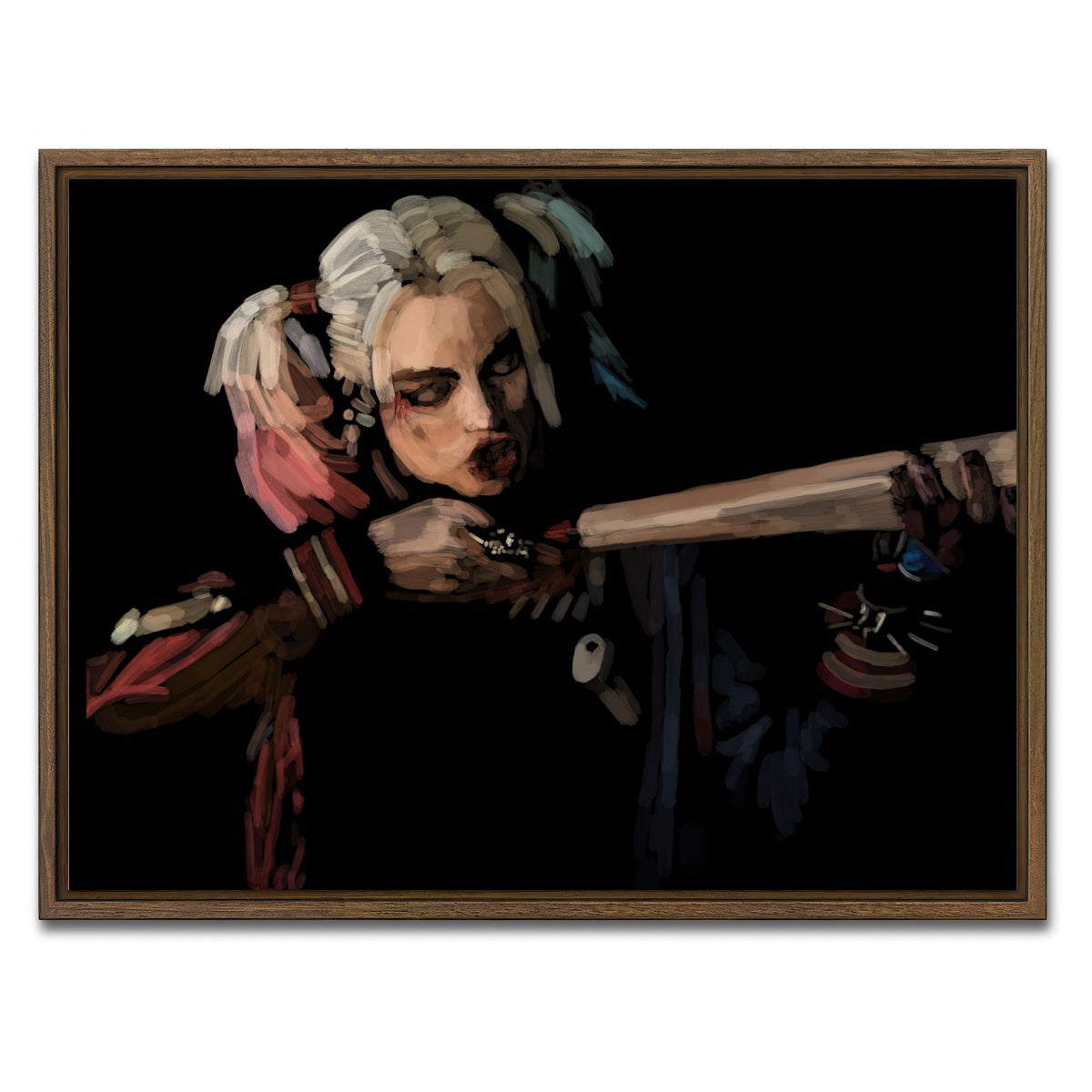 AUTO-MOCKUP WHITE | Harley Quinn | 1 Piece | Walnut Framed Canvas | group=4x3