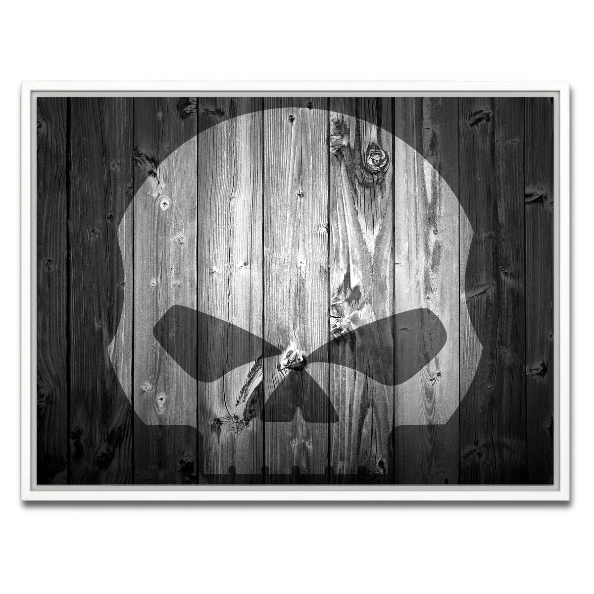 AUTO-MOCKUP WHITE | Harley Skull | 1 Piece | White Framed Canvas | group=4x3