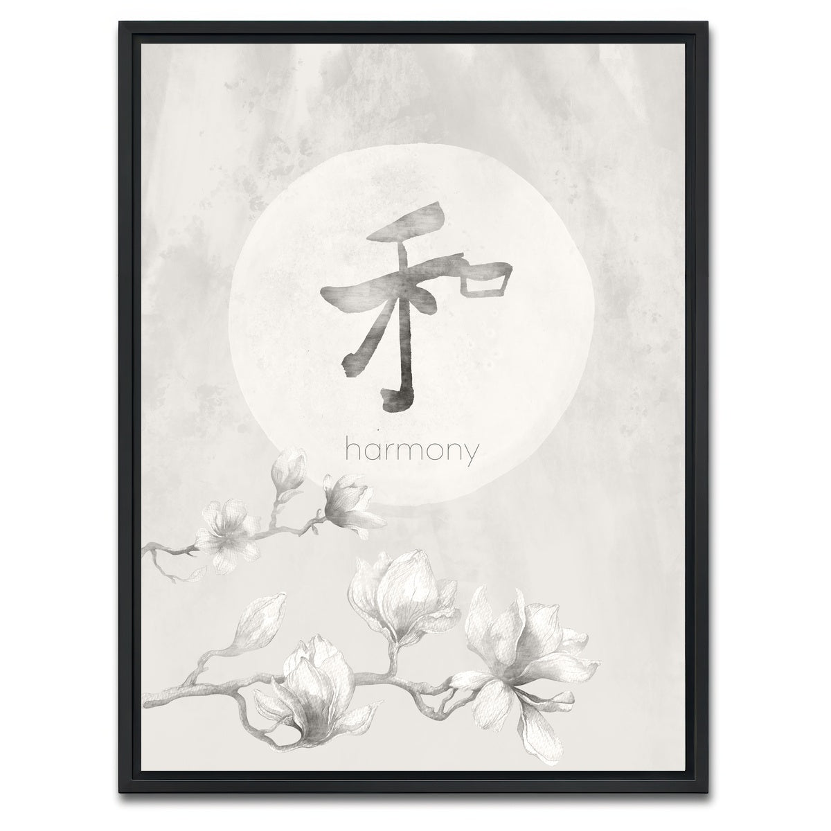 AUTO-MOCKUP WHITE | Harmony - Japandi Style | 1 Piece | Black Framed Canvas | group=3x4