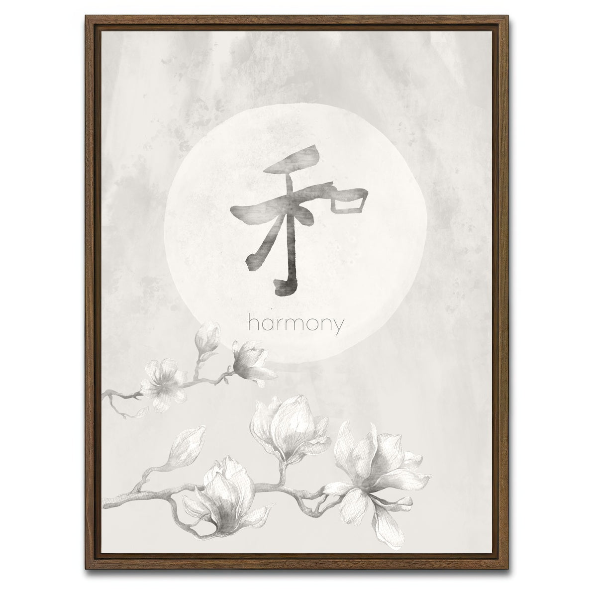 AUTO-MOCKUP WHITE | Harmony - Japandi Style | 1 Piece | Walnut Framed Canvas | group=3x4