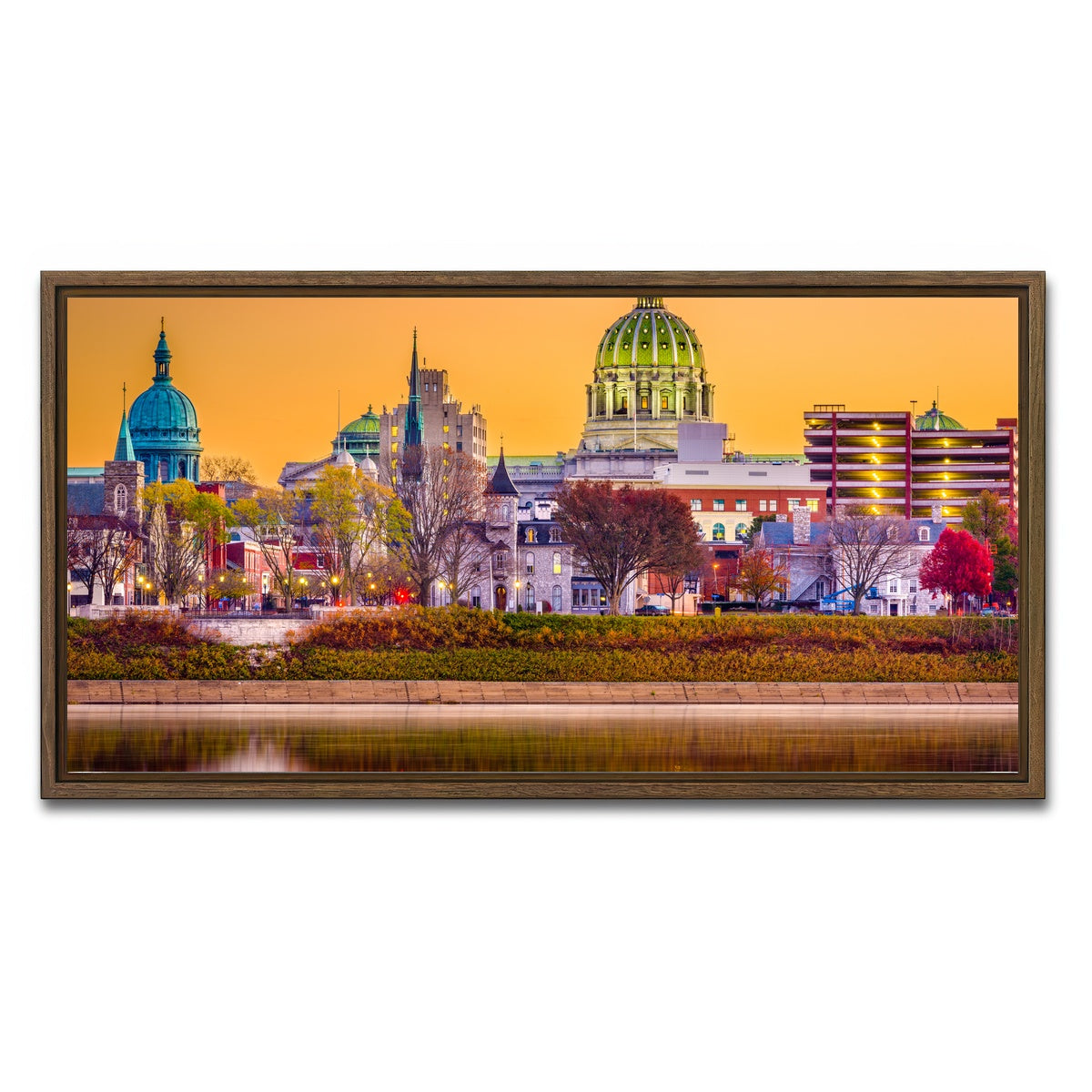 AUTO-MOCKUP WHITE | Harrisburg | 1 Piece | Walnut Framed Canvas | group=2x1
