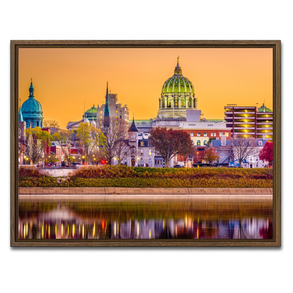 AUTO-MOCKUP WHITE | Harrisburg | 1 Piece | Walnut Framed Canvas | group=4x3