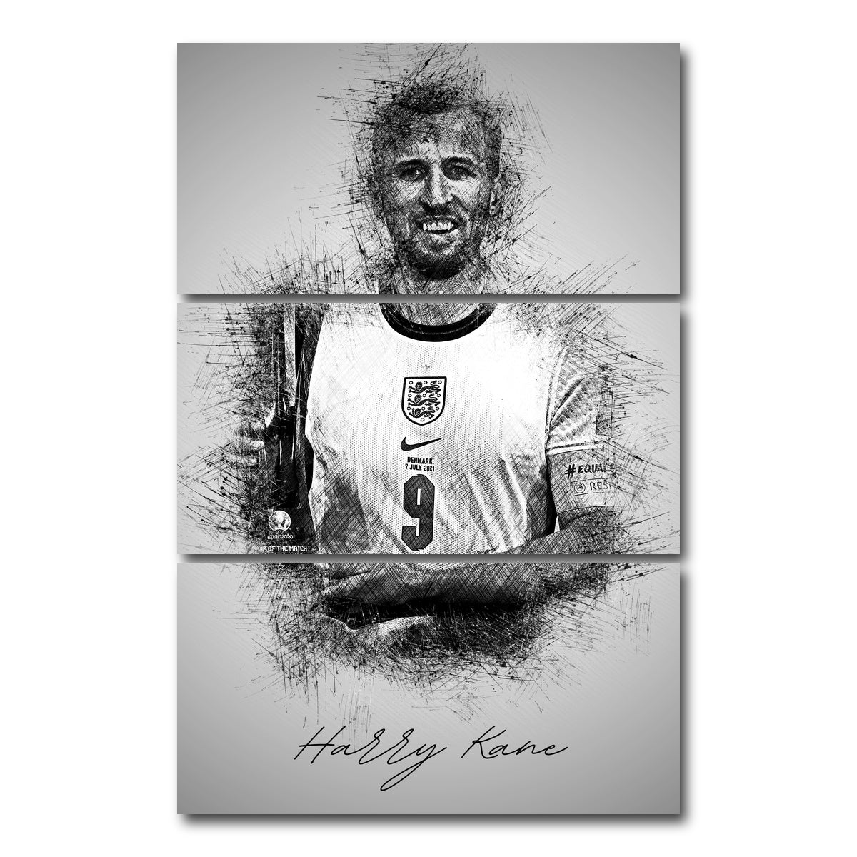 AUTO-MOCKUP WHITE | Harry Kane | 3 Piece | Gallery Wrap Canvas | group=12x24_stacked