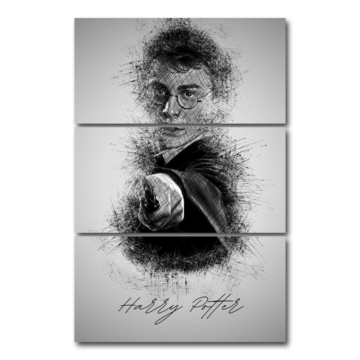 AUTO-MOCKUP WHITE | Harry Potter | 3 Piece | Gallery Wrap Canvas | group=12x24_stacked
