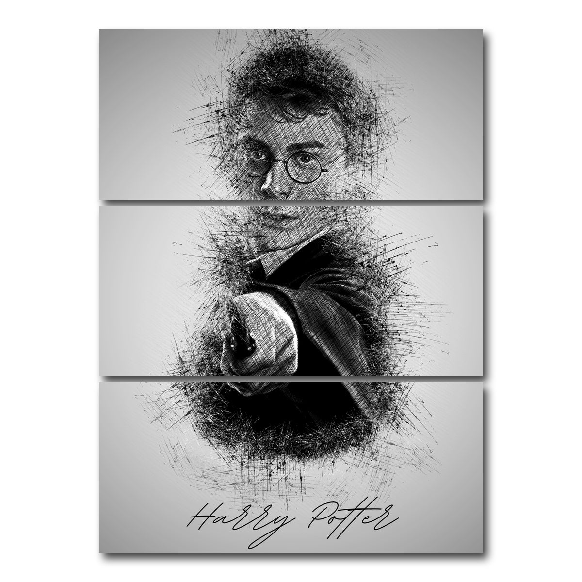 AUTO-MOCKUP WHITE | Harry Potter | 3 Piece | Gallery Wrap Canvas | group=8x18_stacked