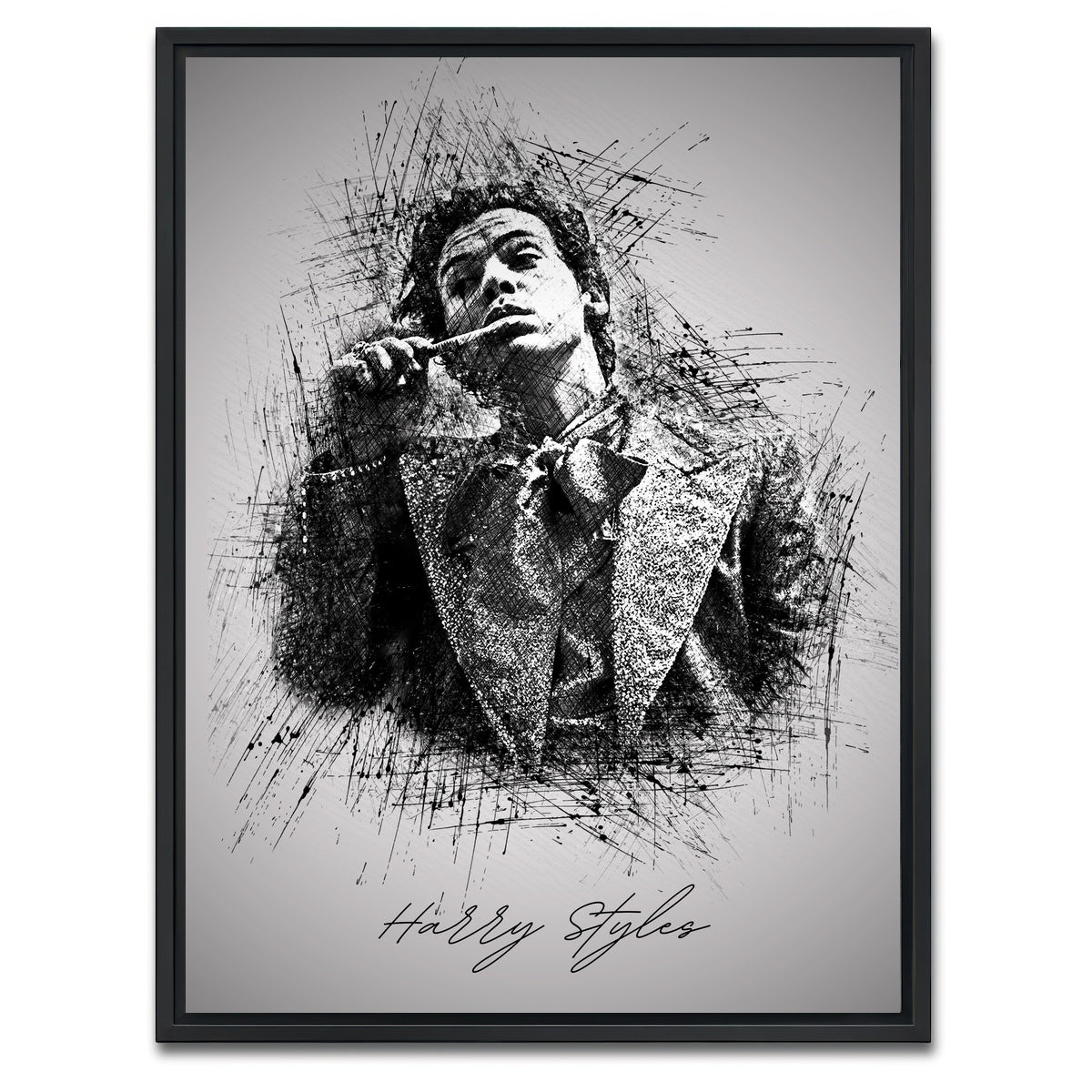 AUTO-MOCKUP WHITE | Harry Styles Brushing | 1 Piece | Black Framed Canvas | group=3x4