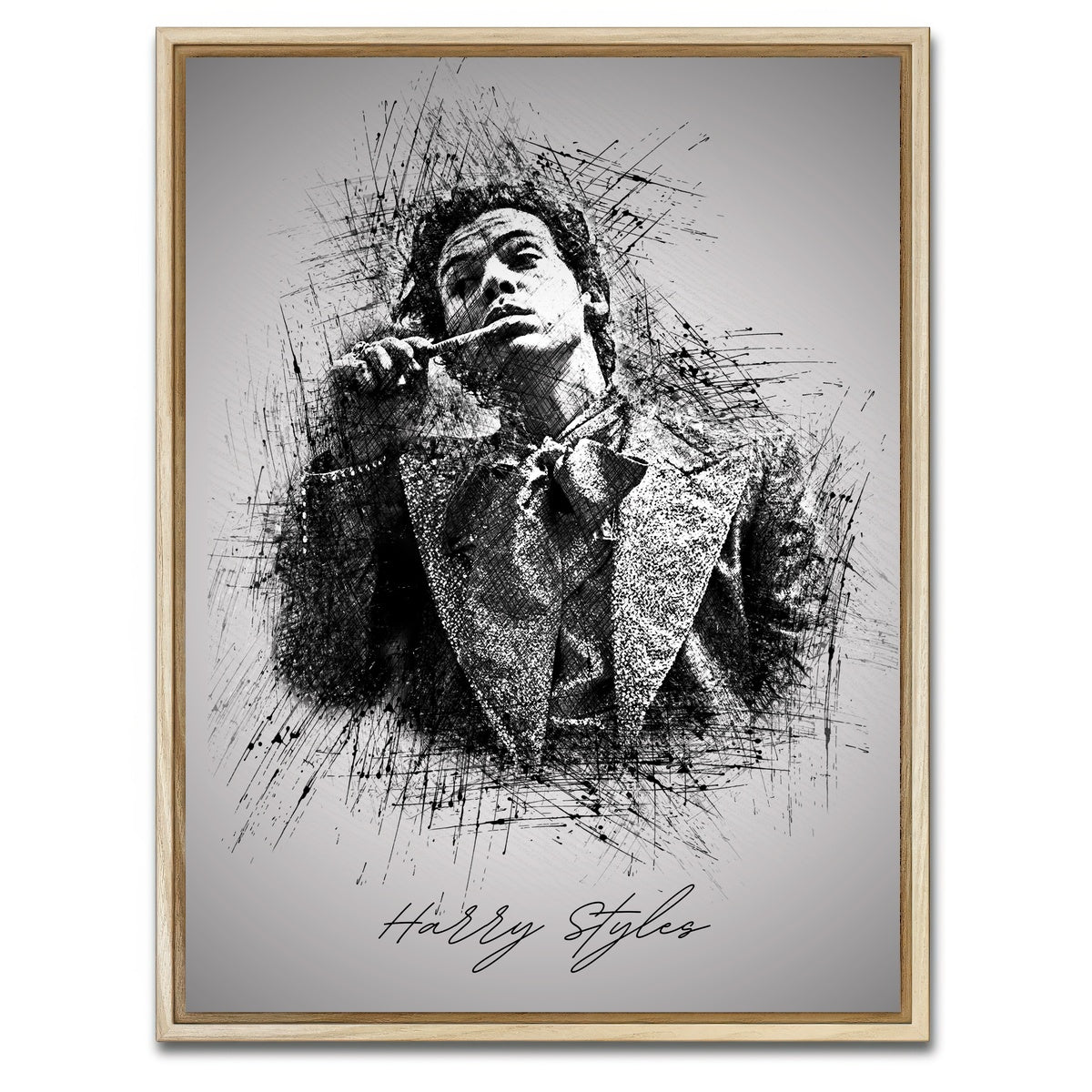 AUTO-MOCKUP WHITE | Harry Styles Brushing | 1 Piece | Natural Framed Canvas | group=3x4