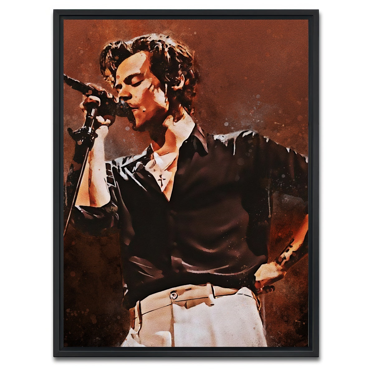 AUTO-MOCKUP WHITE | Harry Styles Painting | 1 Piece | Black Framed Canvas | group=3x4