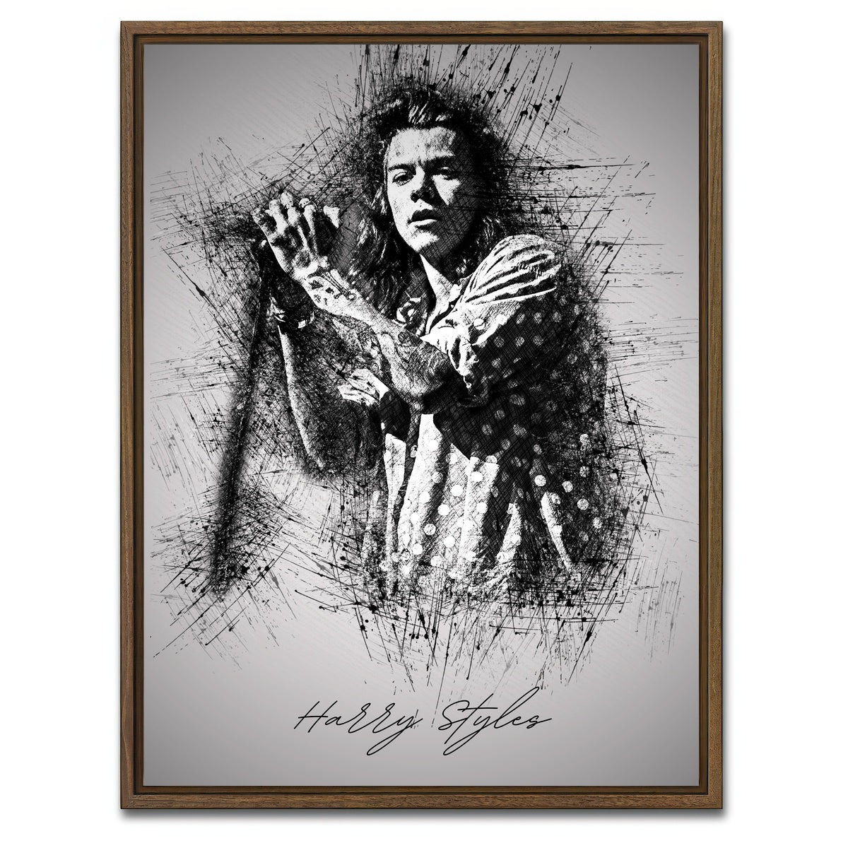 AUTO-MOCKUP WHITE | Harry Styles | 1 Piece | Walnut Framed Canvas | group=3x4