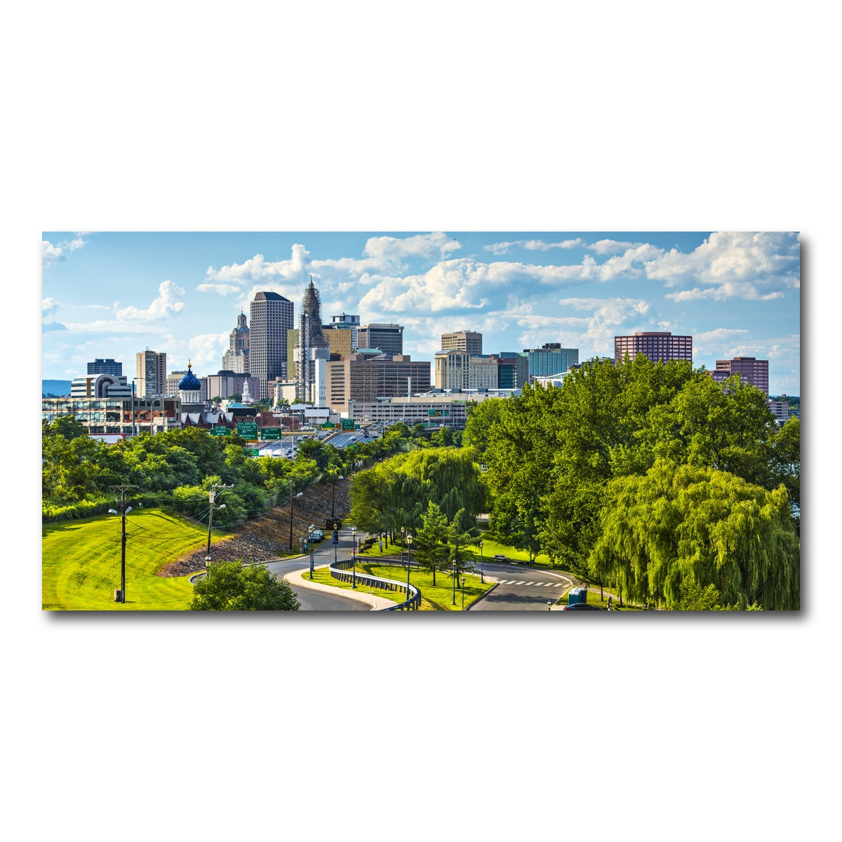 AUTO-MOCKUP WHITE | Hartford Downtown Cityscape | 1 Piece | Gallery Wrap Canvas | group=2x1
