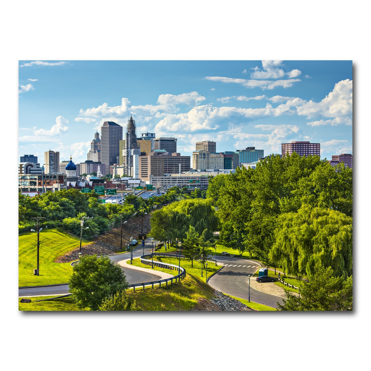 AUTO-MOCKUP WHITE | Hartford Downtown Cityscape | 1 Piece | Gallery Wrap Canvas | group=4x3