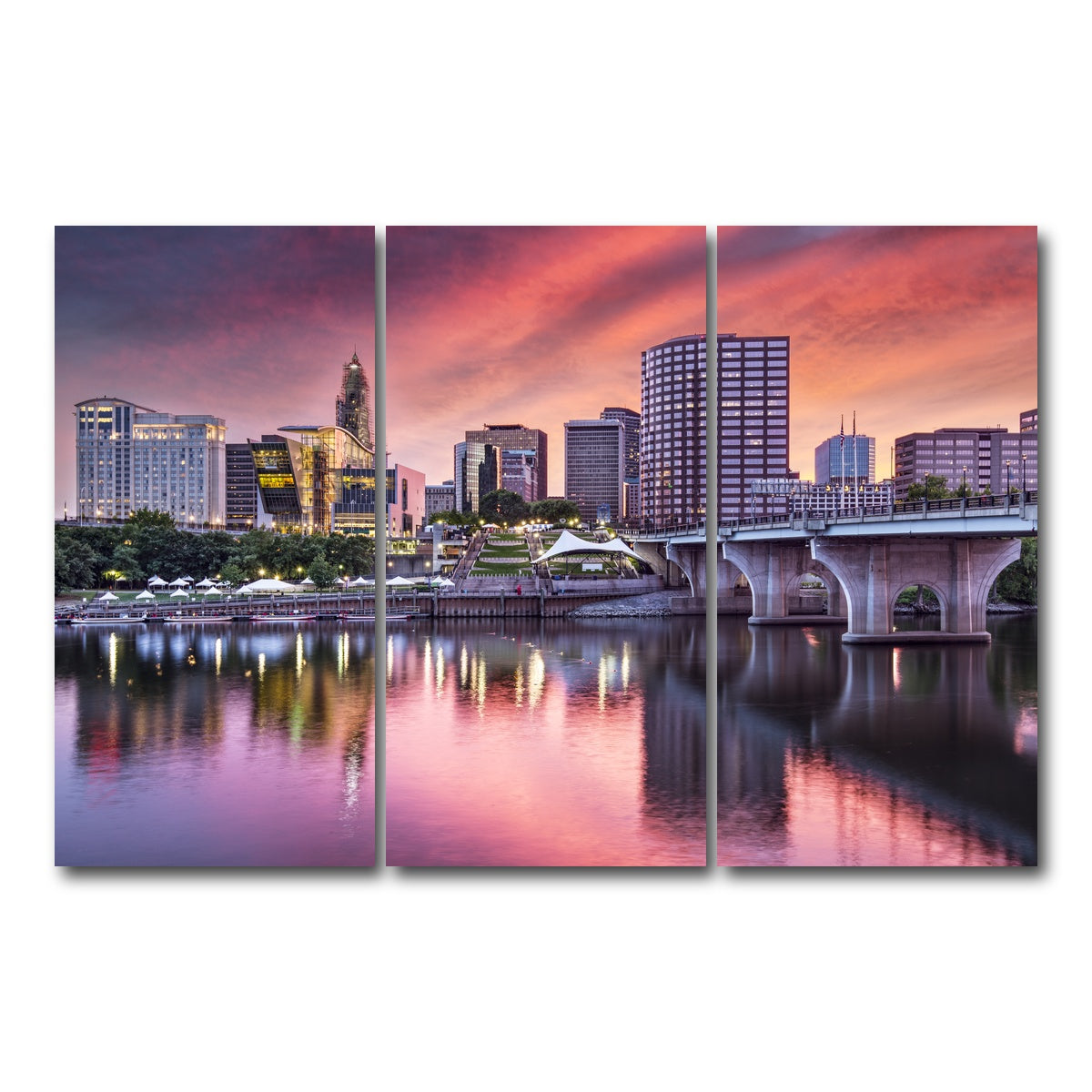 AUTO-MOCKUP WHITE | Hartford Skyline | 3 Piece | Gallery Wrap Canvas | group=12x24