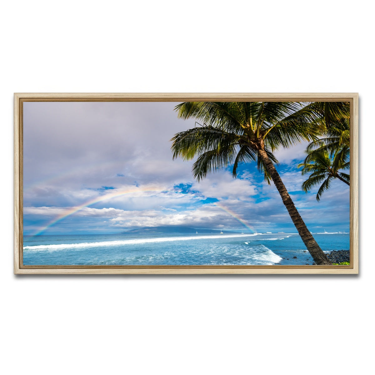 AUTO-MOCKUP WHITE | Hawaiian Landscape | 1 Piece | Natural Framed Canvas | group=2x1