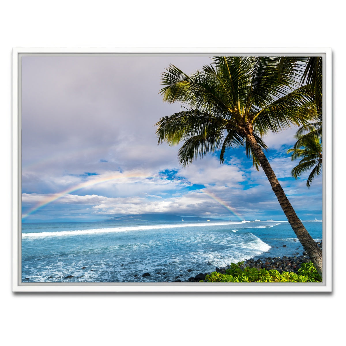 AUTO-MOCKUP WHITE | Hawaiian Landscape | 1 Piece | White Framed Canvas | group=4x3