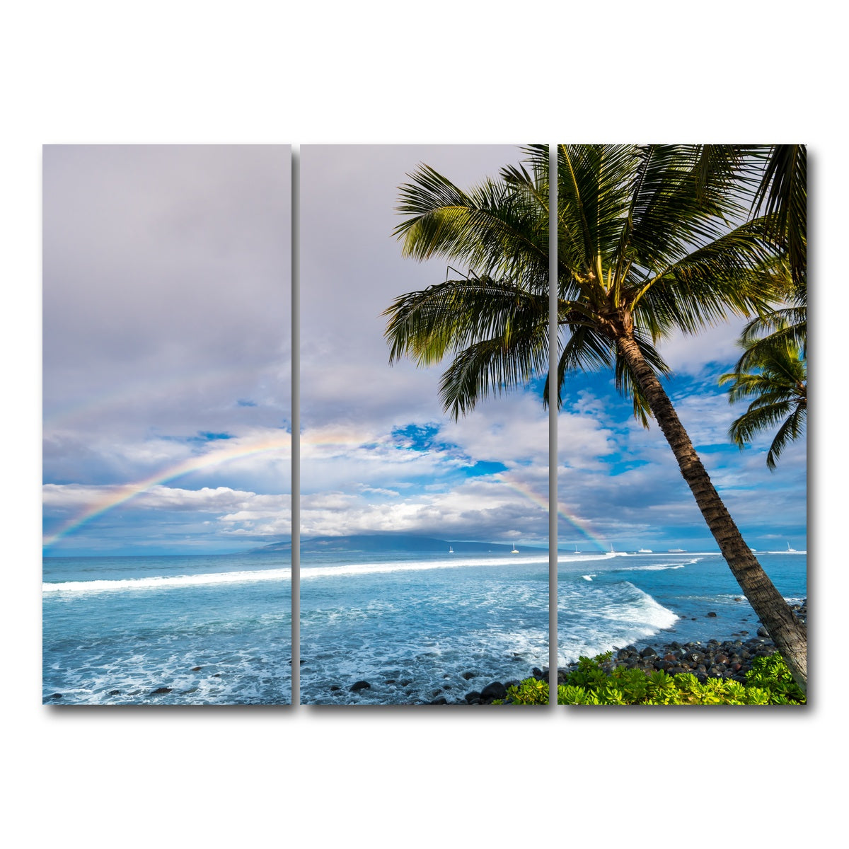 AUTO-MOCKUP WHITE | Hawaiian Landscape | 3 Piece | Gallery Wrap Canvas | group=8x18