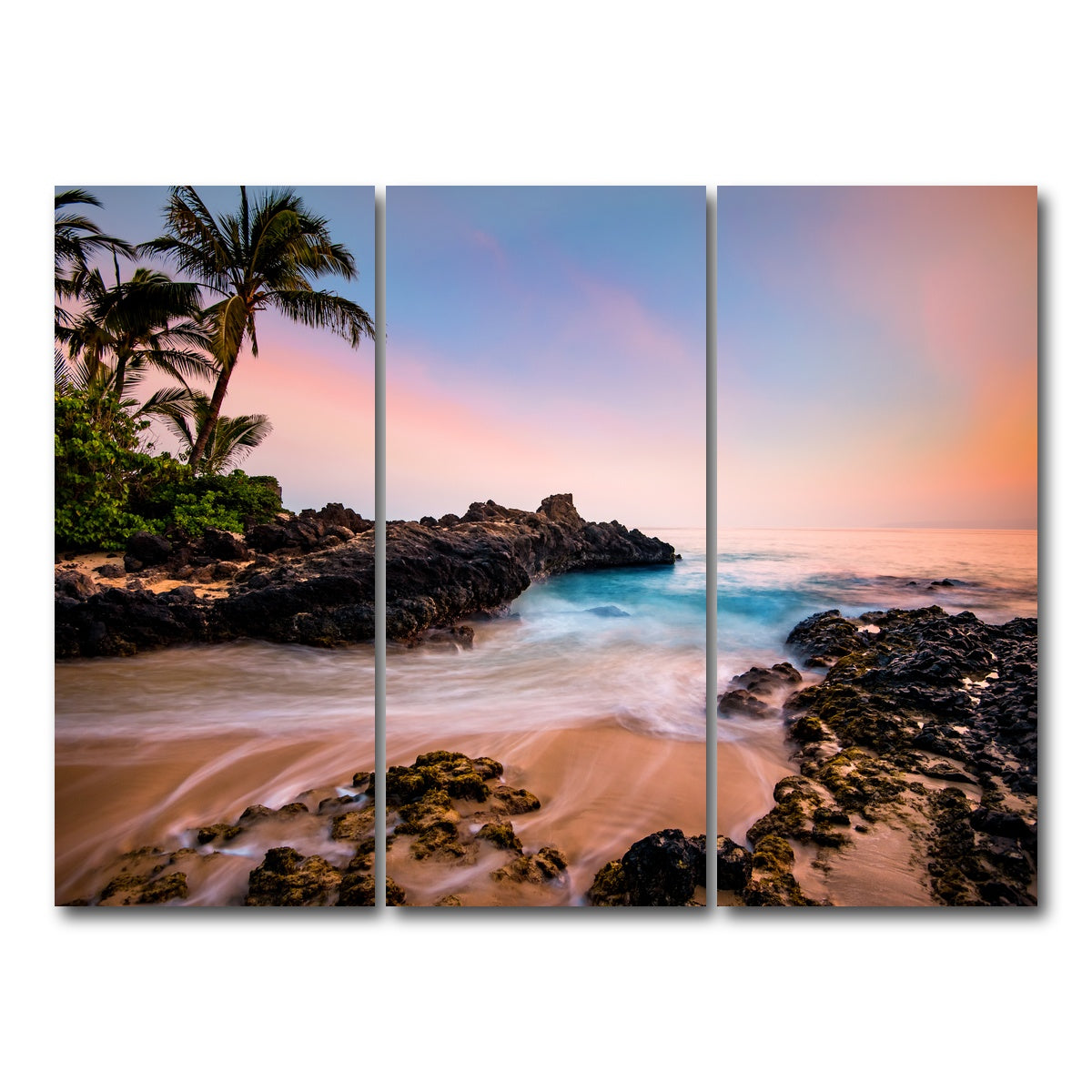 AUTO-MOCKUP WHITE | Hawaiian Paradise | 3 Piece | Gallery Wrap Canvas | group=8x18