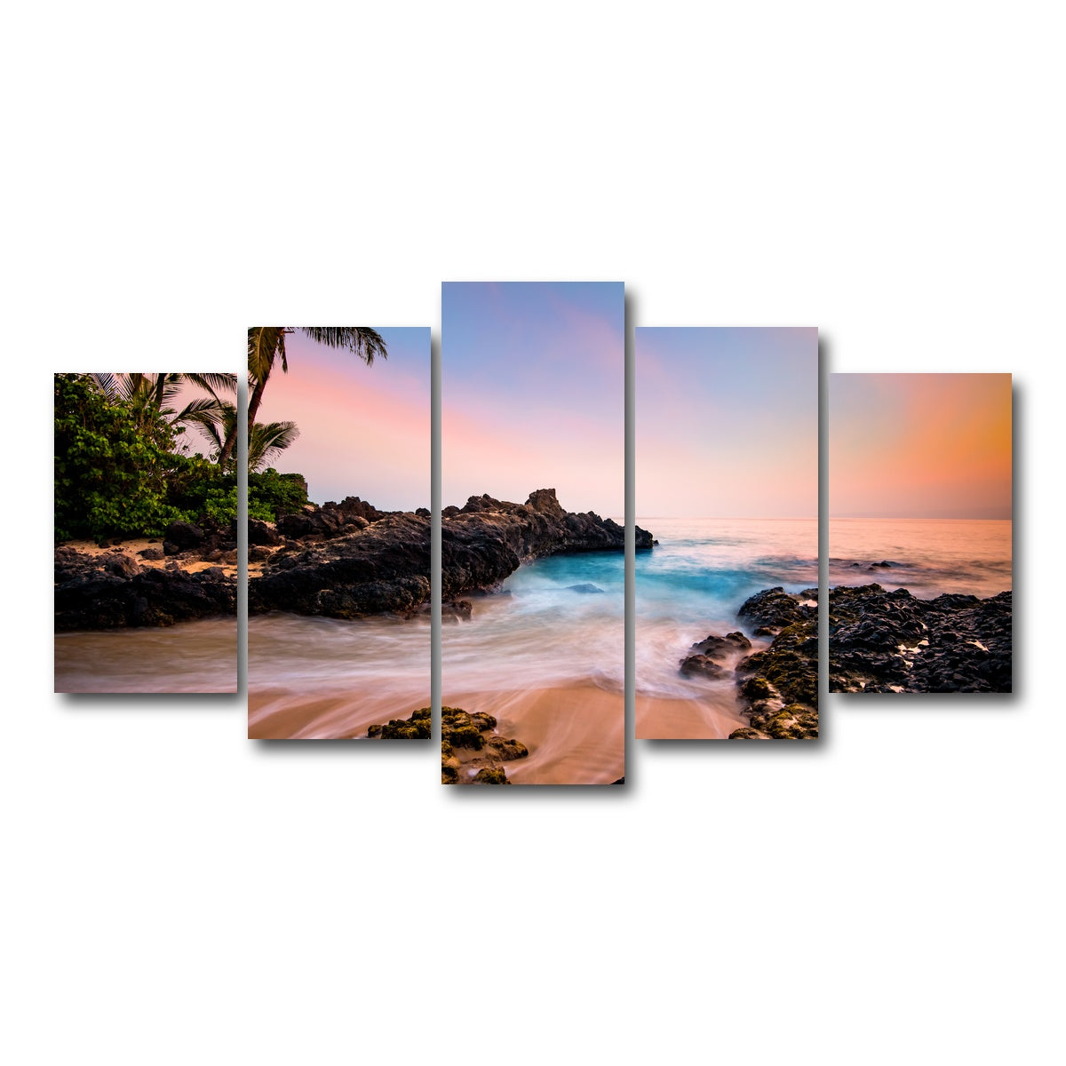 AUTO-MOCKUP WHITE | Hawaiian Paradise | 5 Piece | Gallery Wrap Canvas | group=5_normal