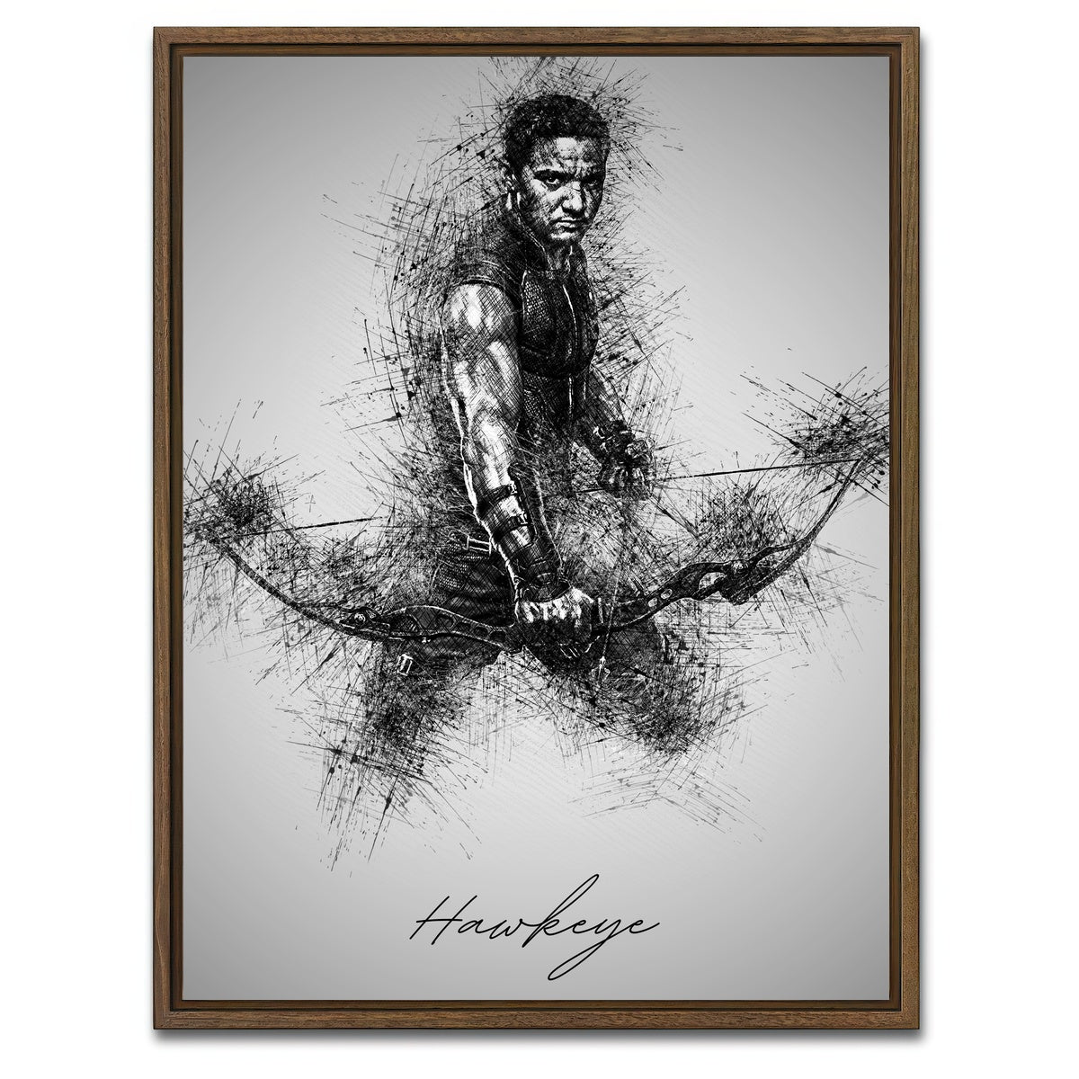 AUTO-MOCKUP WHITE | Hawkeye | 1 Piece | Walnut Framed Canvas | group=3x4