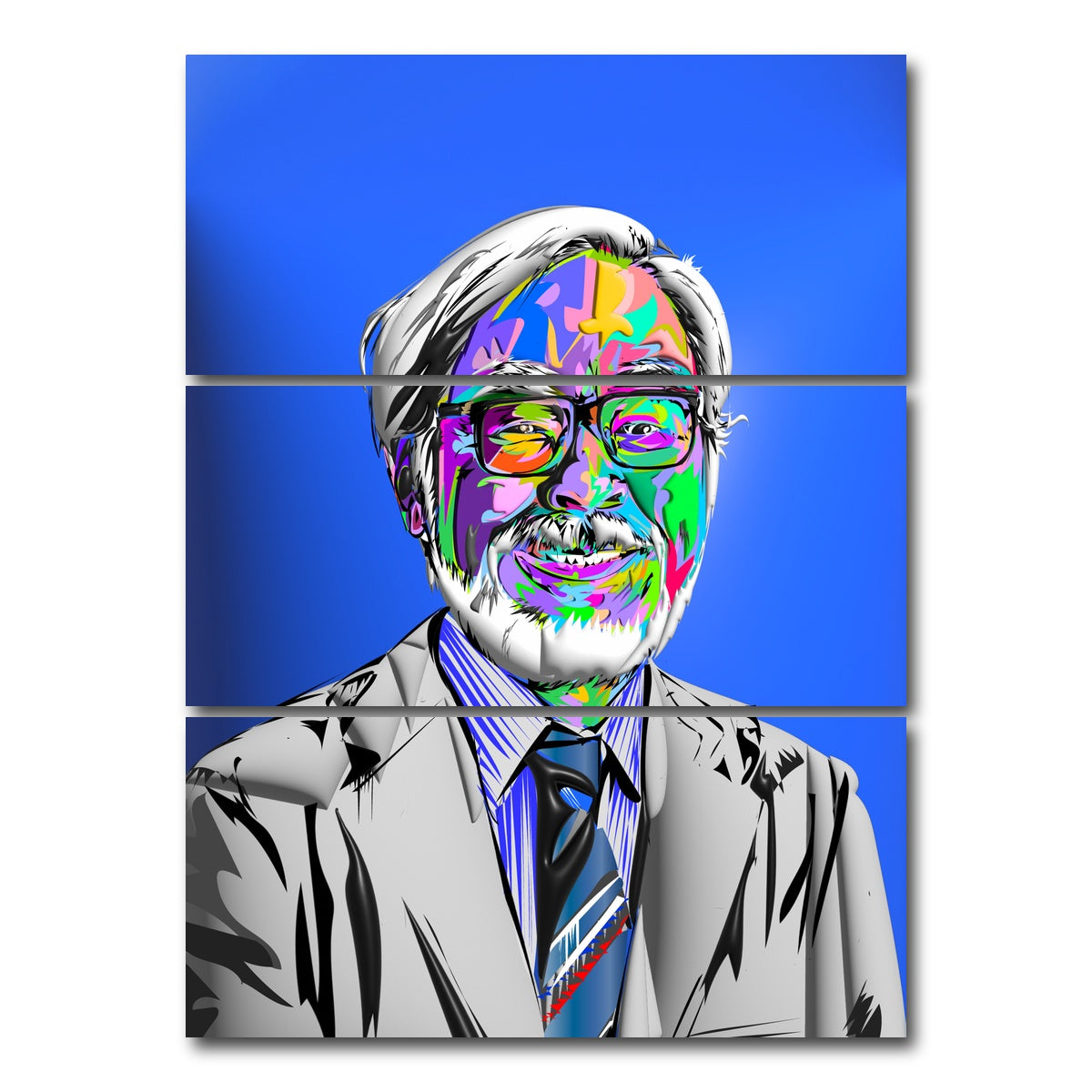 AUTO-MOCKUP WHITE | Hayao Miyazaki | 3 Piece | Gallery Wrap Canvas | group=8x18_stacked