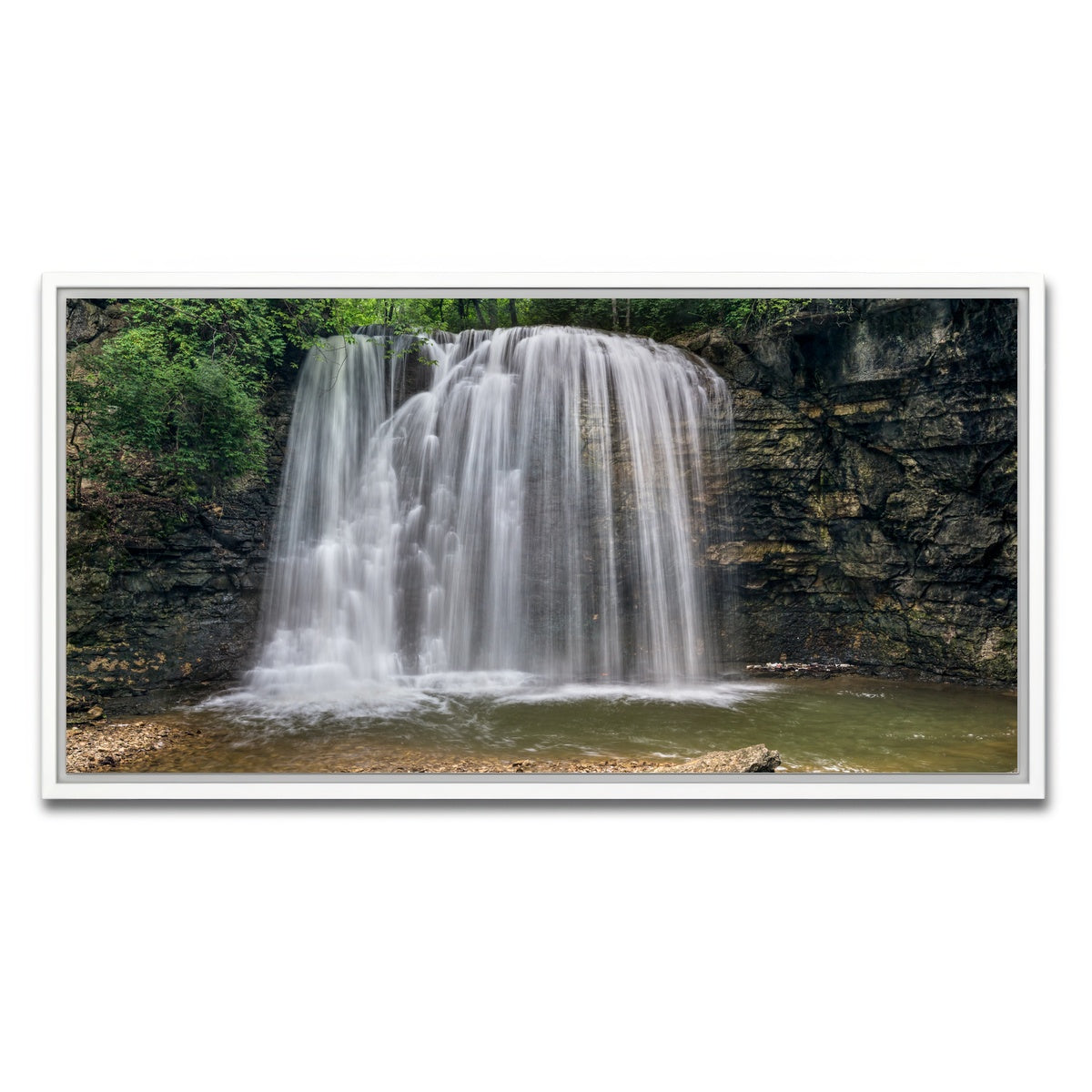 AUTO-MOCKUP WHITE | Hayden Falls | 1 Piece | White Framed Canvas | group=2x1