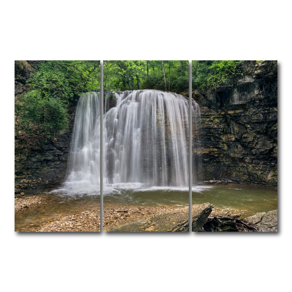 AUTO-MOCKUP WHITE | Hayden Falls | 3 Piece | Gallery Wrap Canvas | group=12x24