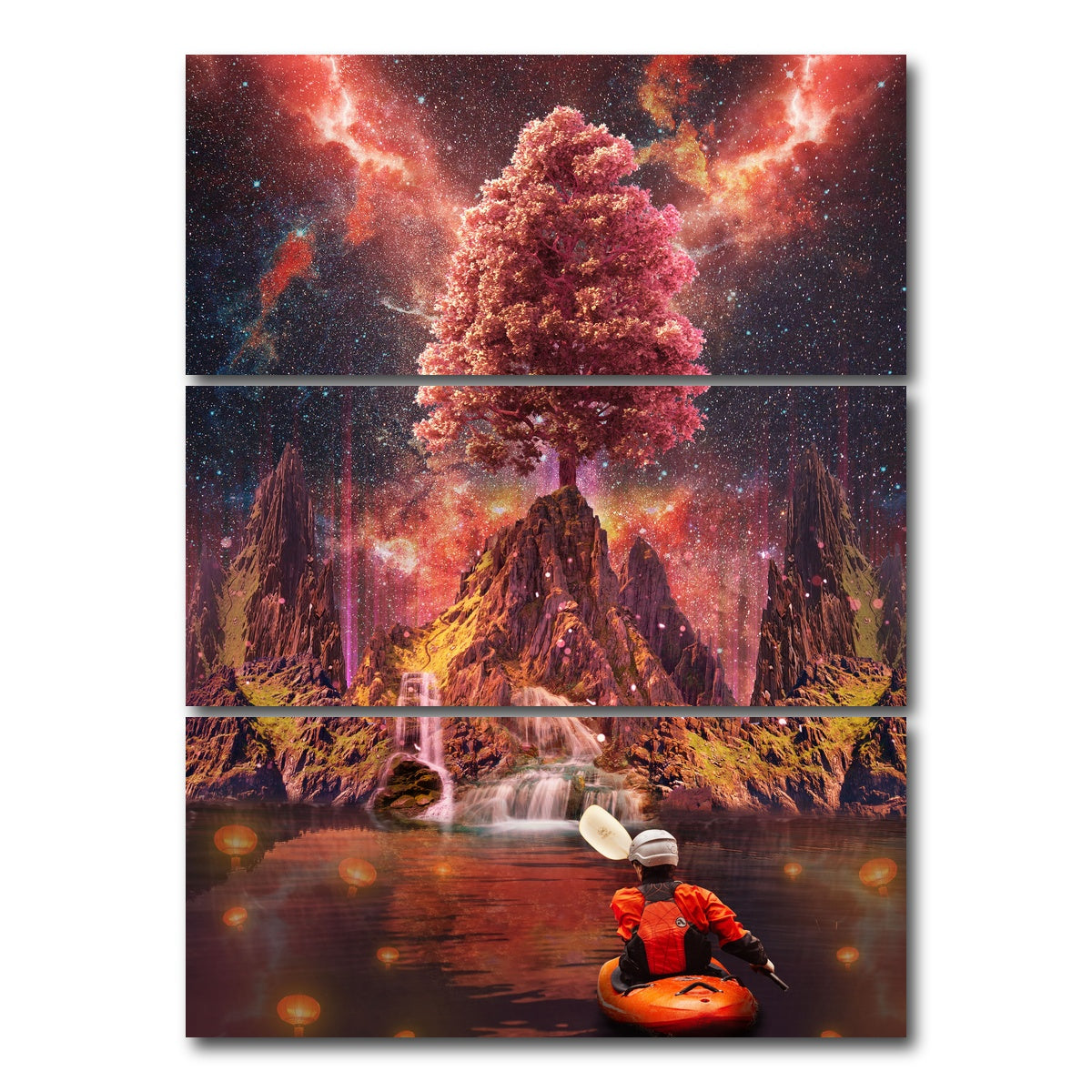 AUTO-MOCKUP WHITE | Healing Boat | 3 Piece | Gallery Wrap Canvas | group=8x18_stacked