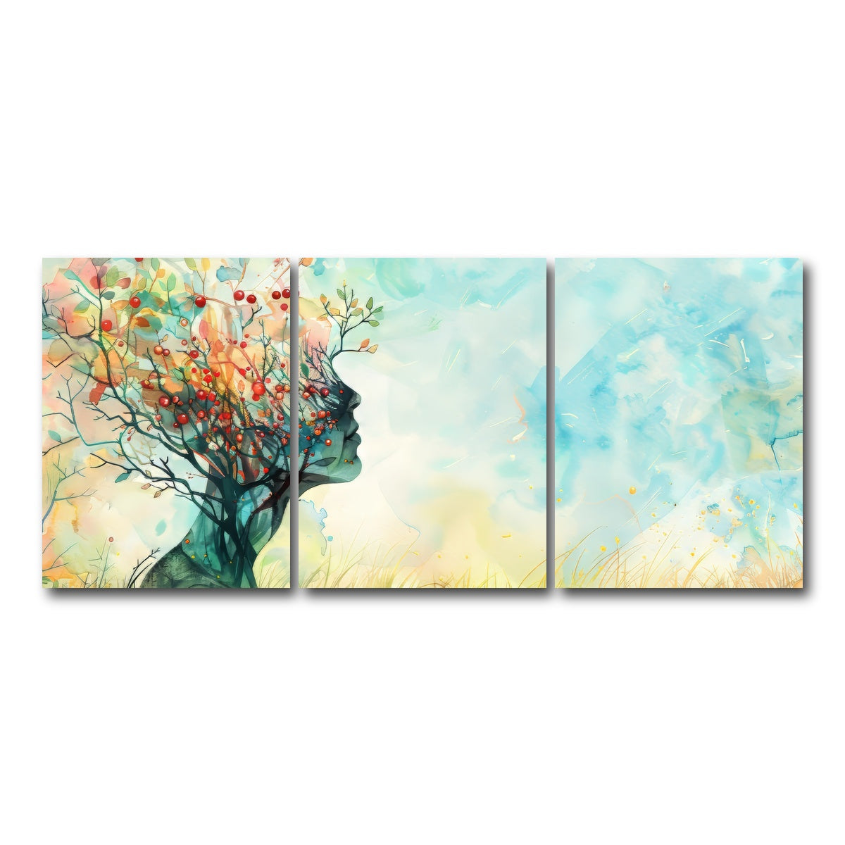 AUTO-MOCKUP WHITE | Healing Mind | 3 Piece | Gallery Wrap Canvas | group=18x24