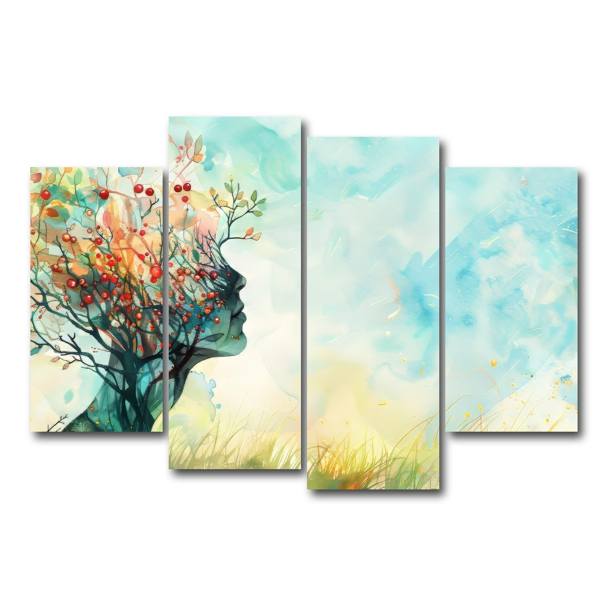 AUTO-MOCKUP WHITE | Healing Mind | 4 Piece | Gallery Wrap Canvas | group=4_short