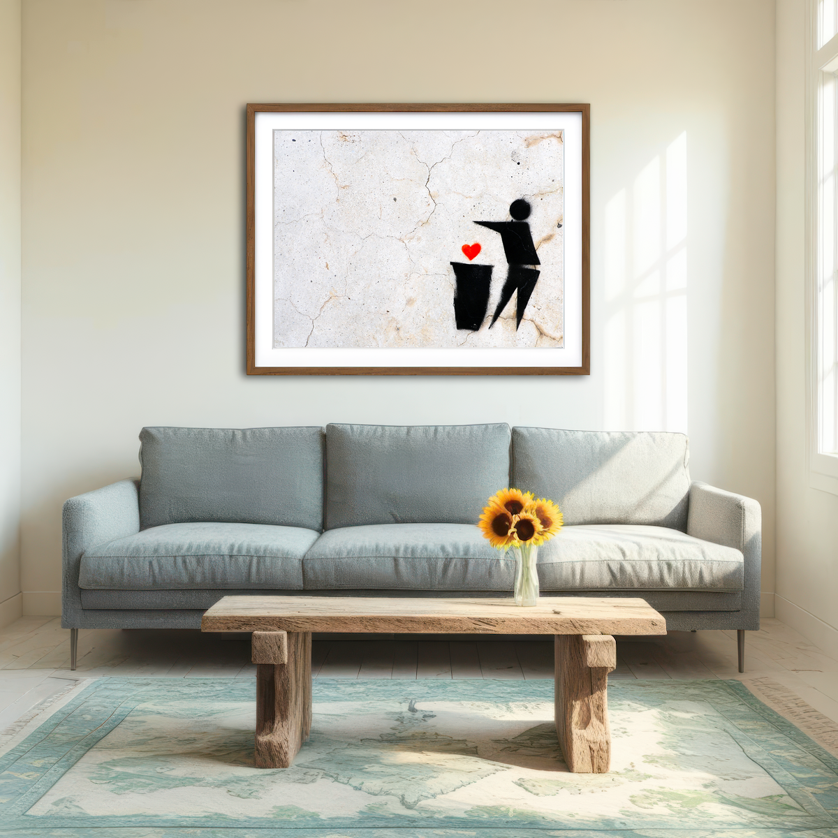 AUTO-MOCKUP ROOM | Heart to Trash Wall Art