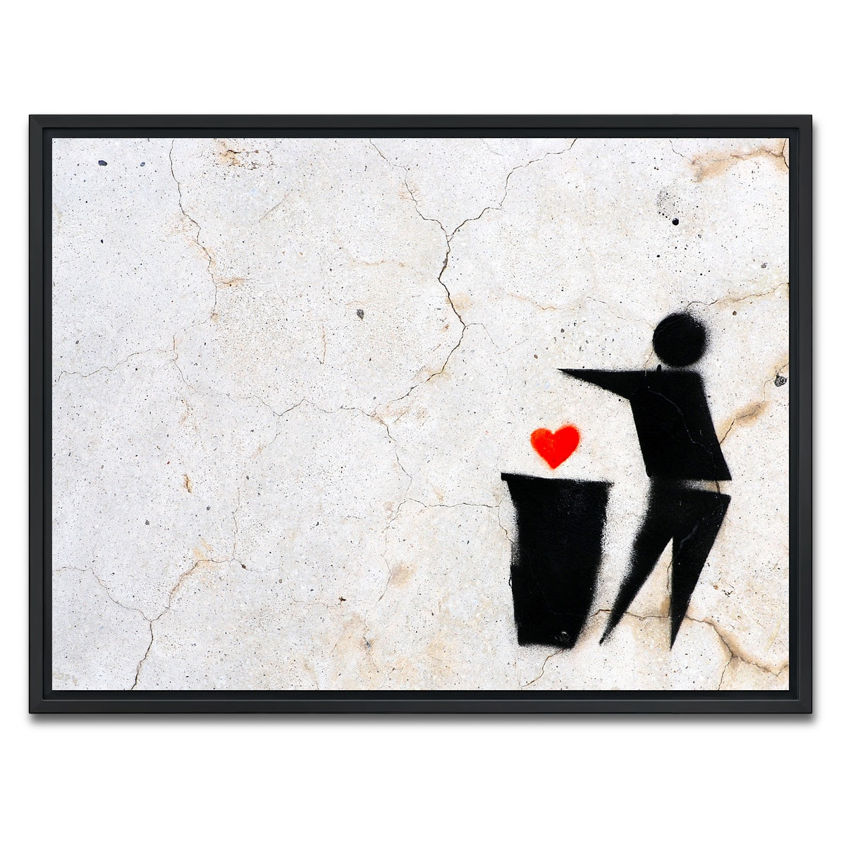 AUTO-MOCKUP WHITE | Heart to Trash | 1 Piece | Black Framed Canvas | group=4x3