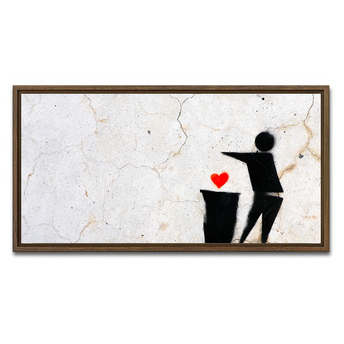 AUTO-MOCKUP WHITE | Heart to Trash | 1 Piece | Walnut Framed Canvas | group=2x1