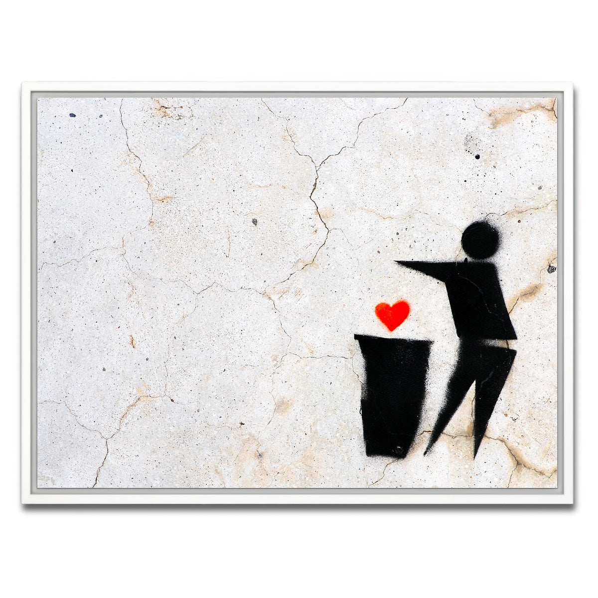 AUTO-MOCKUP WHITE | Heart to Trash | 1 Piece | White Framed Canvas | group=4x3