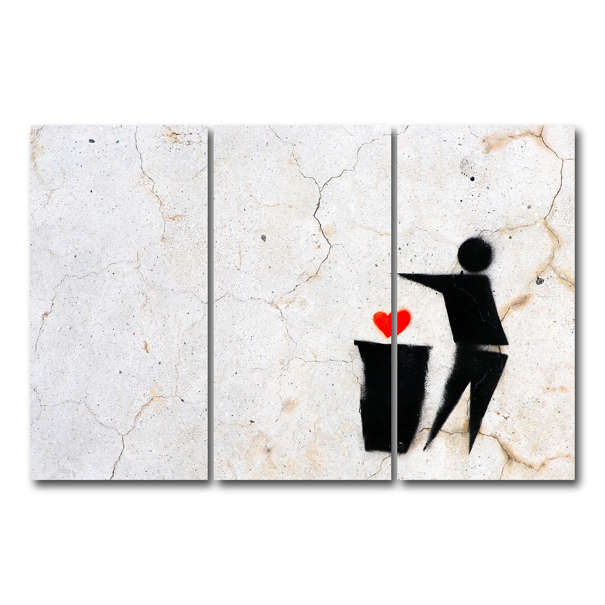 AUTO-MOCKUP WHITE | Heart to Trash | 3 Piece | Gallery Wrap Canvas | group=12x24