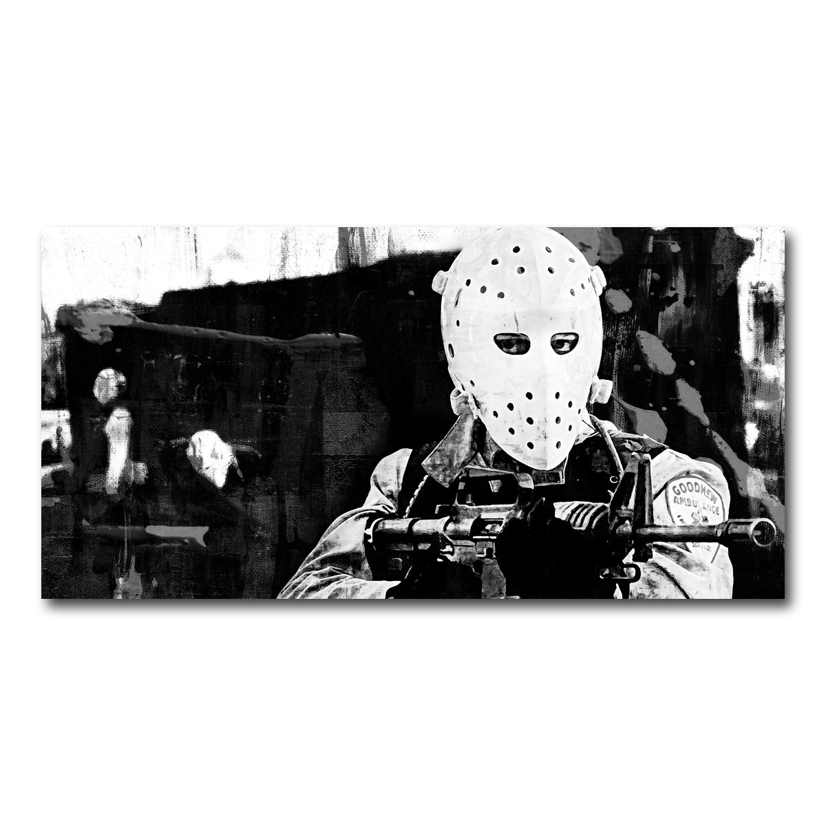 AUTO-MOCKUP WHITE | Heat - The Heist Grayscale | 1 Piece | Gallery Wrap Canvas | group=2x1