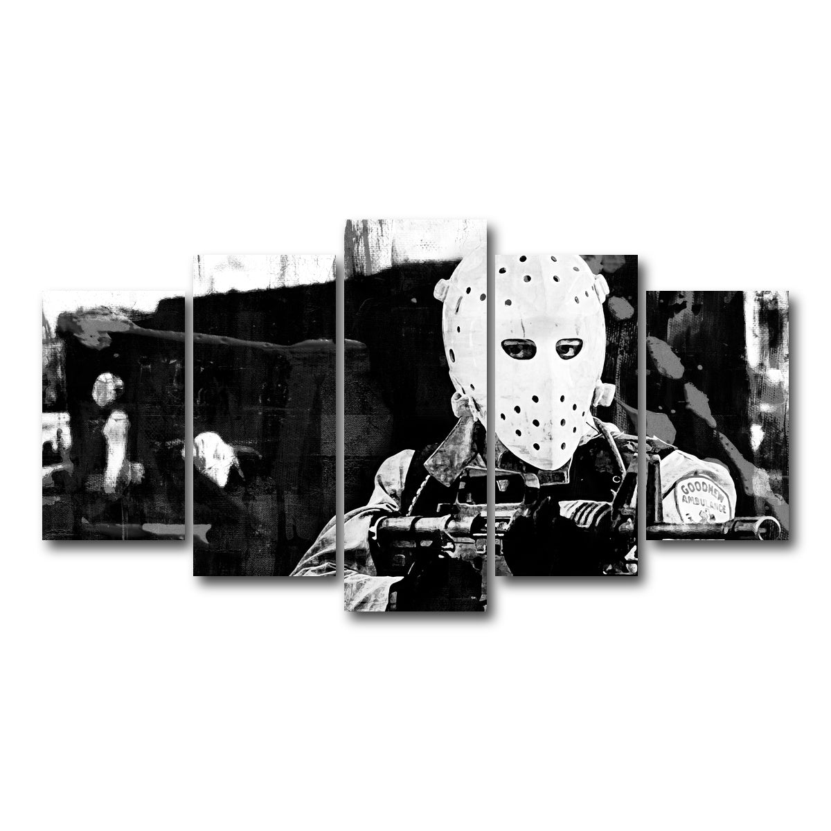 AUTO-MOCKUP WHITE | Heat - The Heist Grayscale | 5 Piece | Gallery Wrap Canvas | group=5_normal