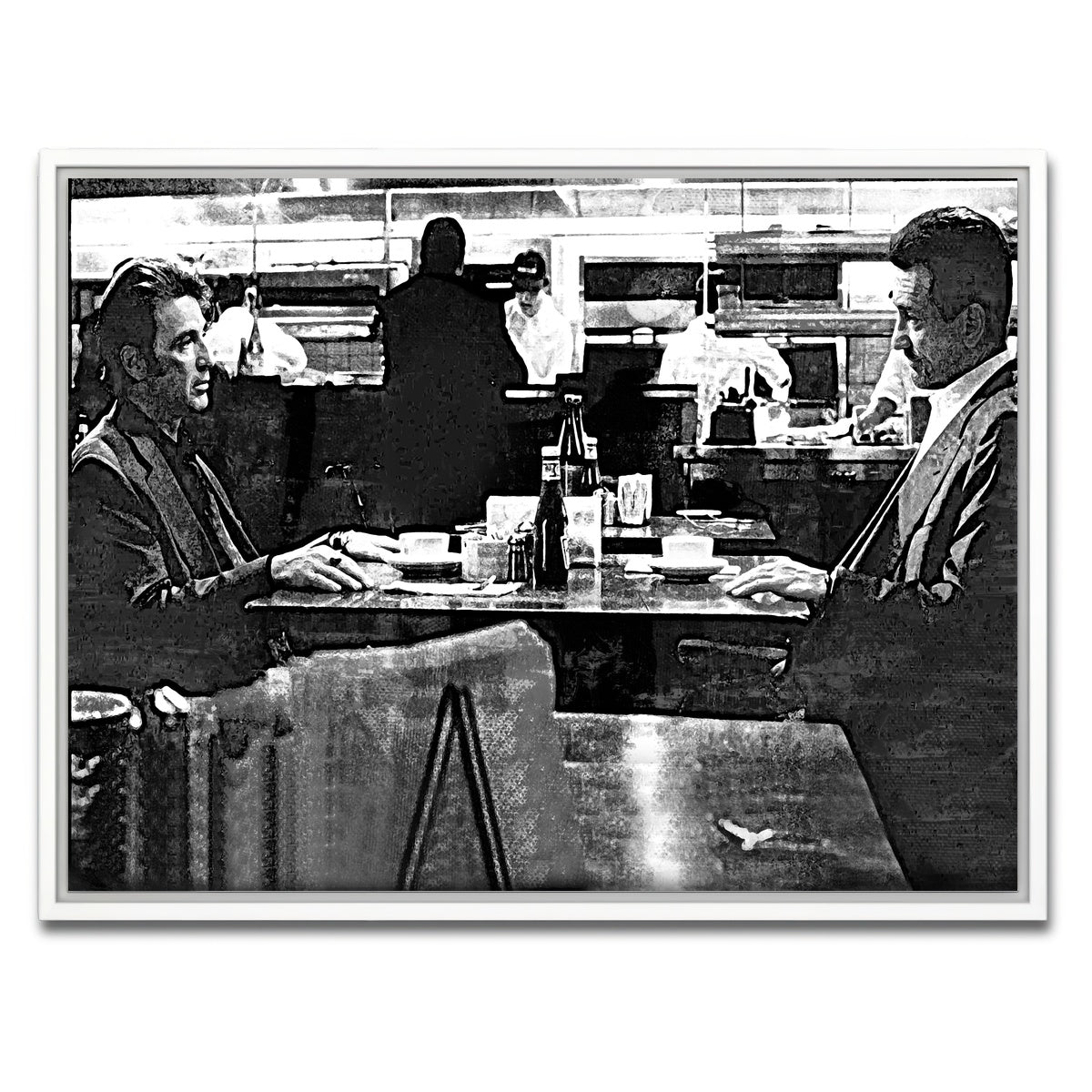 AUTO-MOCKUP WHITE | Heat - The Meeting Grayscale | 1 Piece | White Framed Canvas | group=4x3