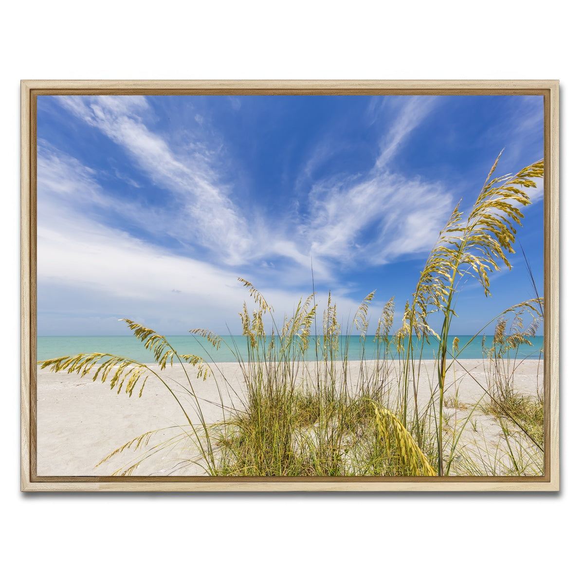 AUTO-MOCKUP WHITE | Heavenly calmness on the beach | 1 Piece | Natural Framed Canvas | group=4x3